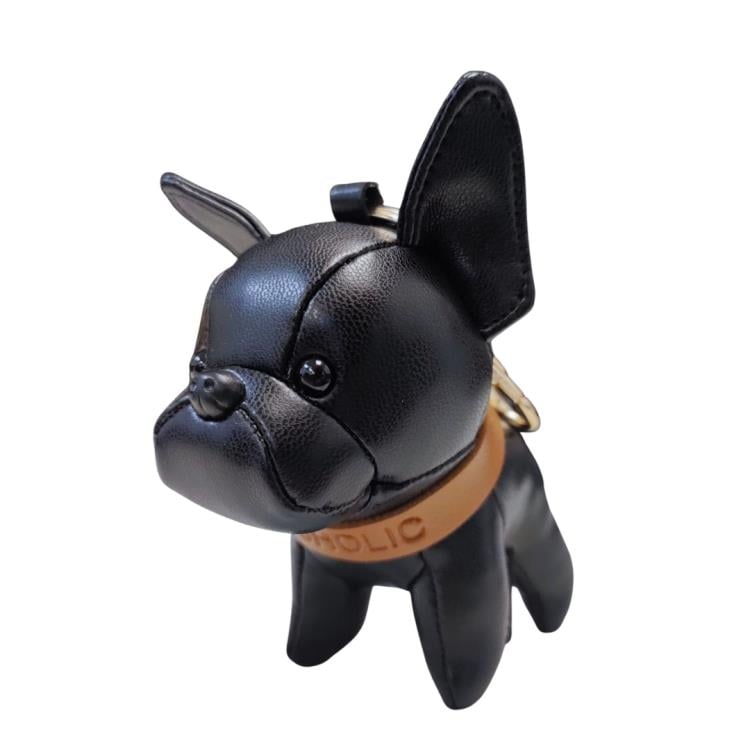 Locker Toys Leasholic Bulldog (Black) Leather Plush Charm, 5.5-Inch - View 3