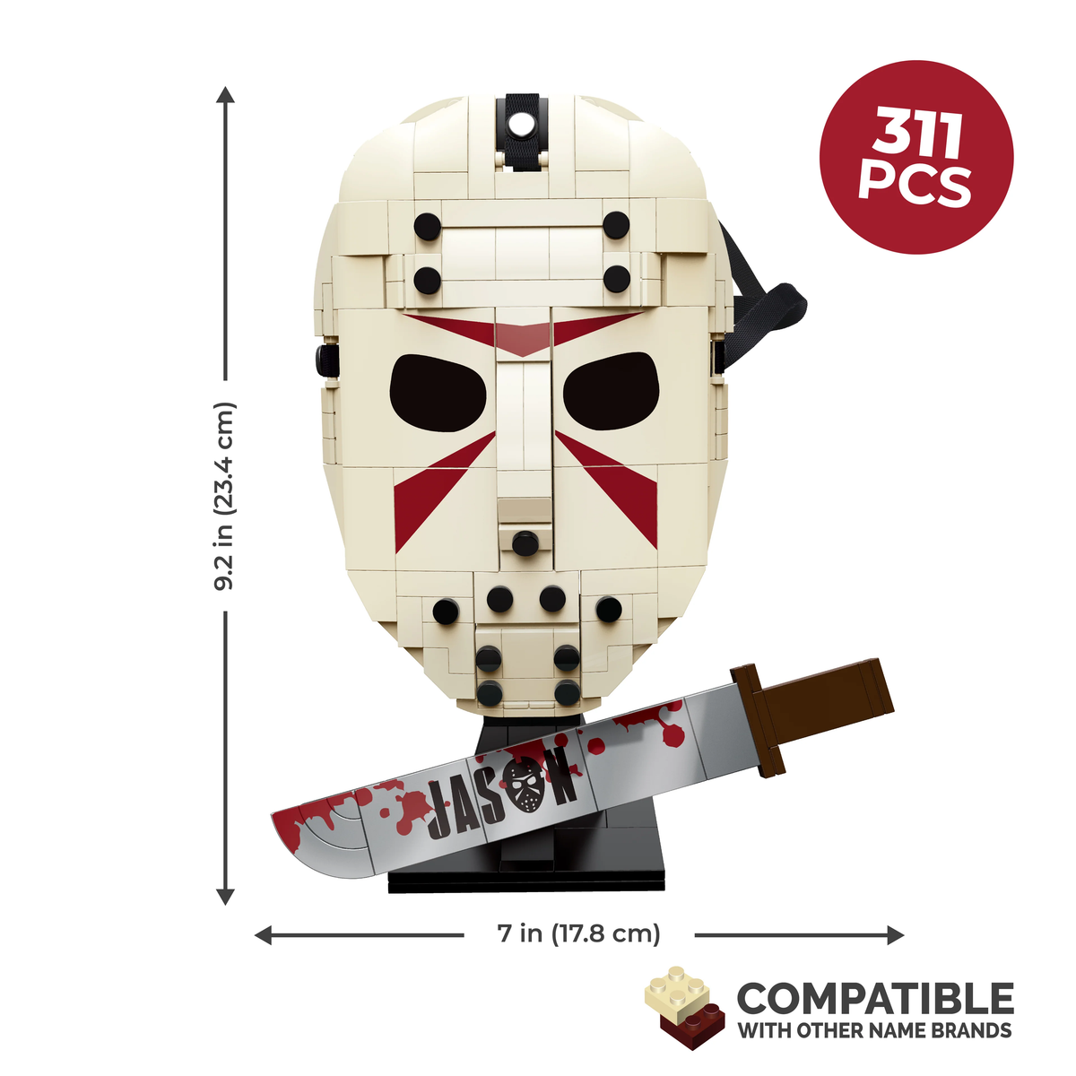 Brickcraft Jason Universe Jason's Mask 45th Anniversary Brick Building Set (9.2-Inch) - View 9