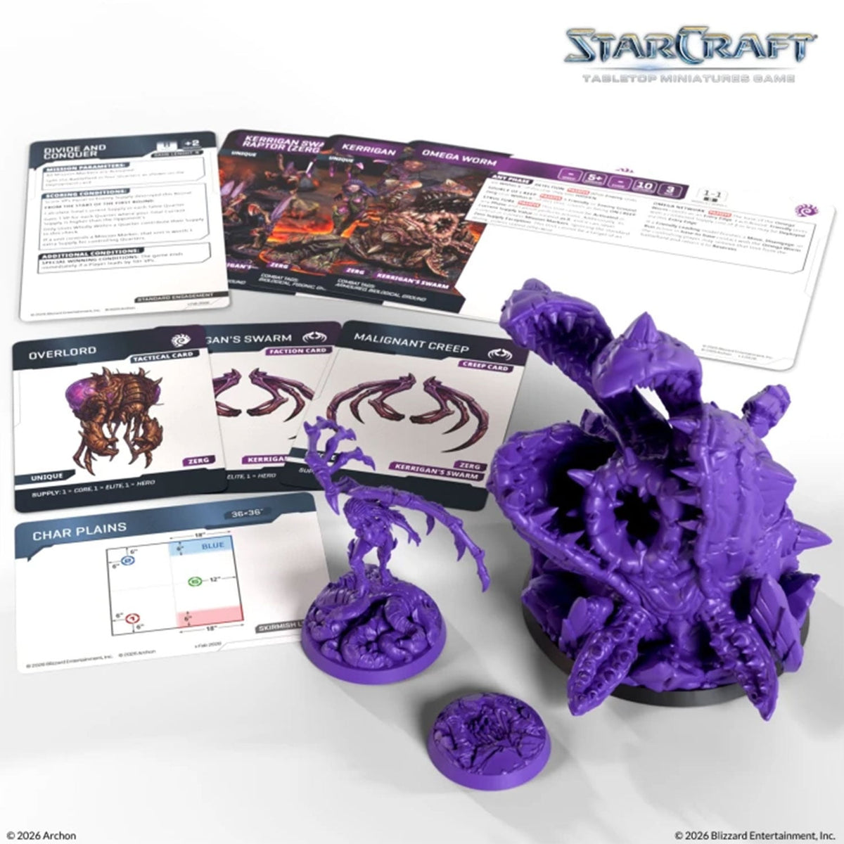 Archon Studios StarCraft The Miniatures Game Zerg Kerrigan and Omega Worm Expansion Set - View 6