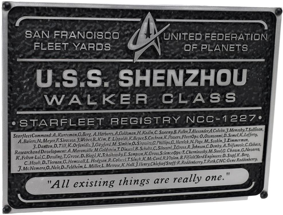 Master Replicas Group Star Trek: Discovery U.S.S. Shenzhou Resin Dedication Plaque, 8.7 Inches - View 4
