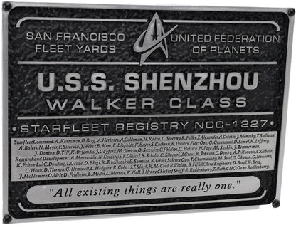 Master Replicas Group Star Trek: Discovery U.S.S. Shenzhou Resin Dedication Plaque, 8.7 Inches - View 4
