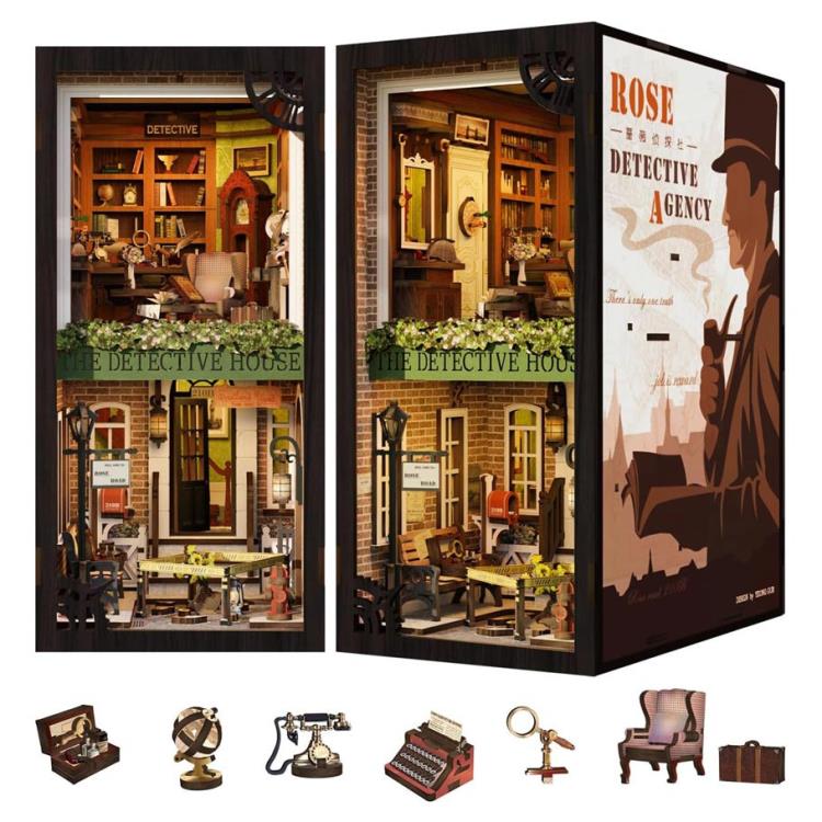 Robotime Rose Detective Agency DIY Book Nook Model Kit - View 3