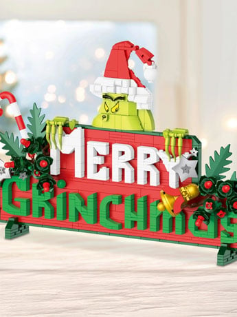 Brickcraft Dr. Seuss Merry Grinchmas Holiday Sign Brick Building Set