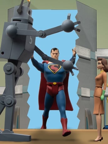 Mezco Toyz Superman: The Mechanical Monsters (1941) 5 Points Deluxe Boxed Set, 3.75-Inch