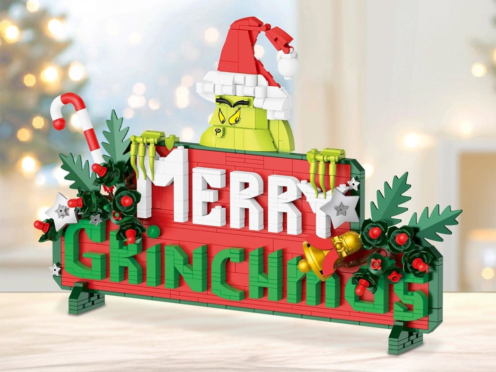 Brickcraft Dr. Seuss Merry Grinchmas Holiday Sign Brick Building Set - View 2