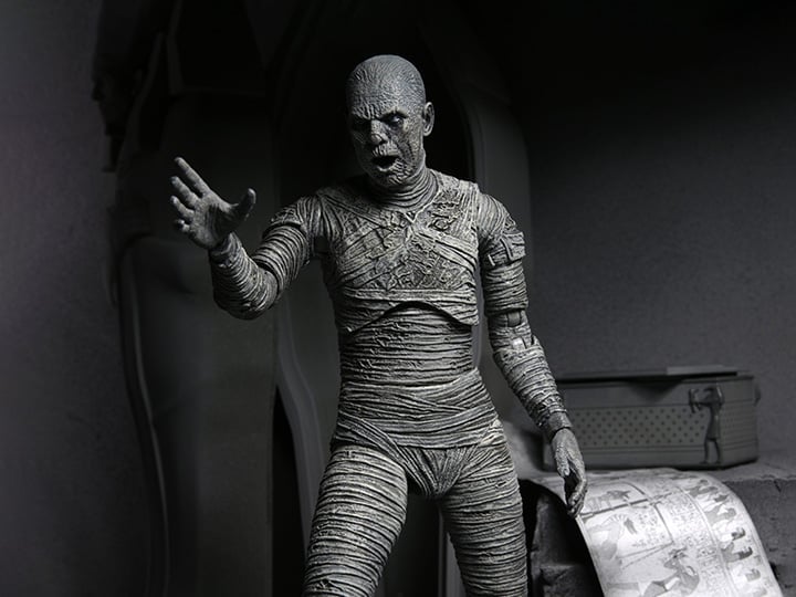 NECA Universal Monsters Ultimate Mummy (Black and White) 90th Anniversary Figure - View 2
