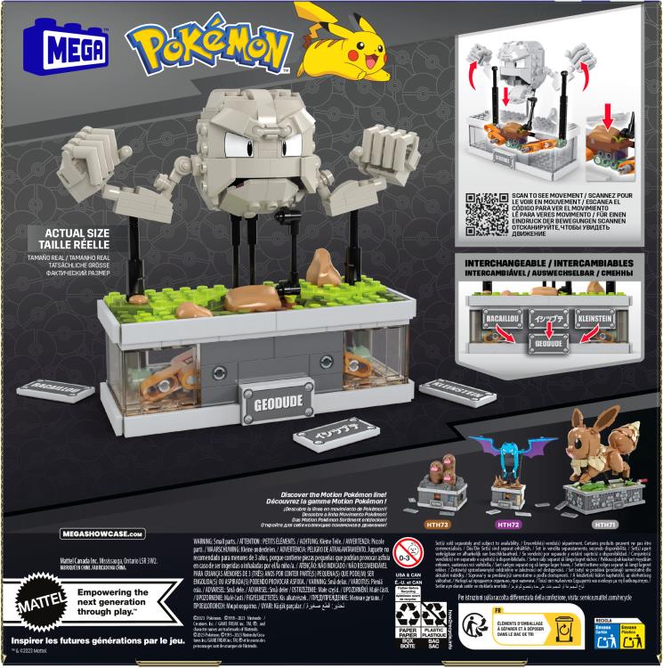 Mattel Pokemon Mega Construx Wonder Builder Mini Motion Geodude Building Set, 5-Inch - View 6