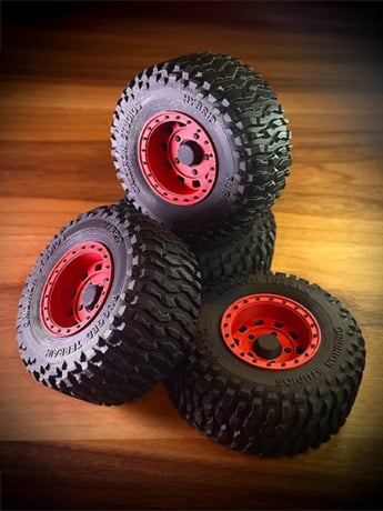 Gridiron Studios 4x4 Offroad Wheels and Tires (Red) 1/12 Scale Plastic Upgrade Set