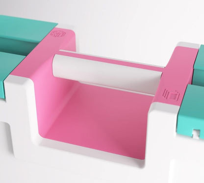 Gamegenic Game Castle (Pink/White/Teal) Storage Box for Board Games - View 17