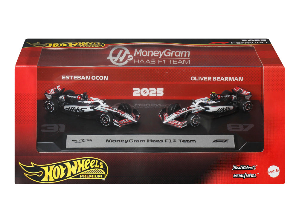 Hot Wheels Premium Formula 1 2025 MoneyGram Haas F1 Team Set (#31 and #87) 1/64 Die-Cast Model Cars - View 2