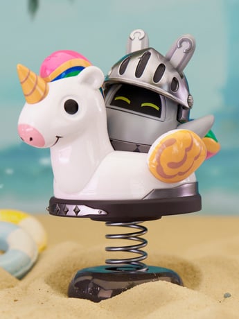 Apex Zenless Zone Zero Happy Shake Knightboo Bangboo Springy Chibi Figure, 3.5-Inch