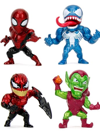 Jada Toys Marvel Spider-Man MetalFigs 2.5-Inch Die-Cast Mini Figure Four-Pack