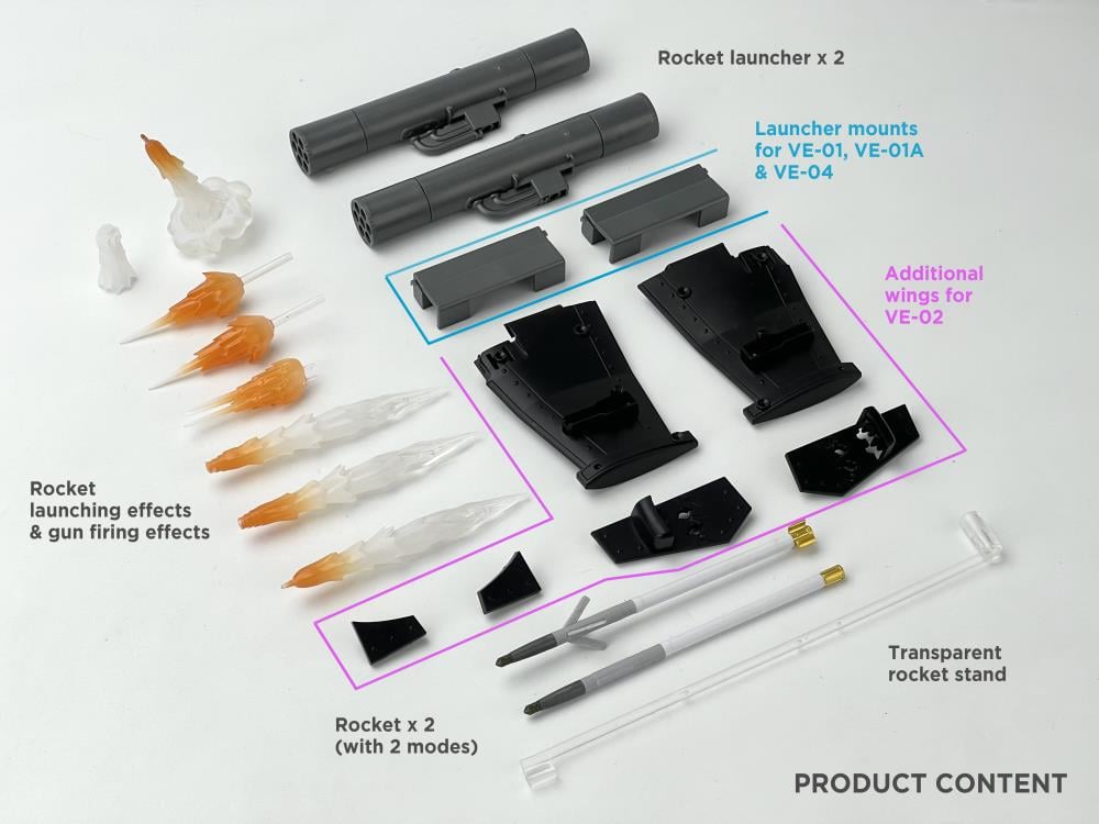 Fans Hobby VEA-02 Rocket Launcher Set 1/12 Scale Plastic Accessory Set - View 3