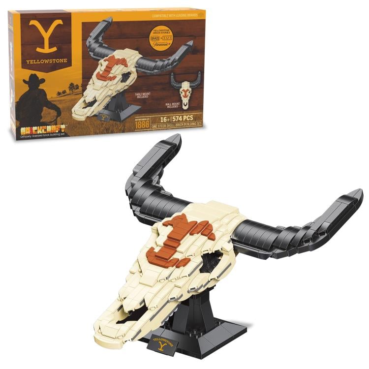 Brickcraft Yellowstone Steer Skull Display Building Set (12-Inch) - View 10