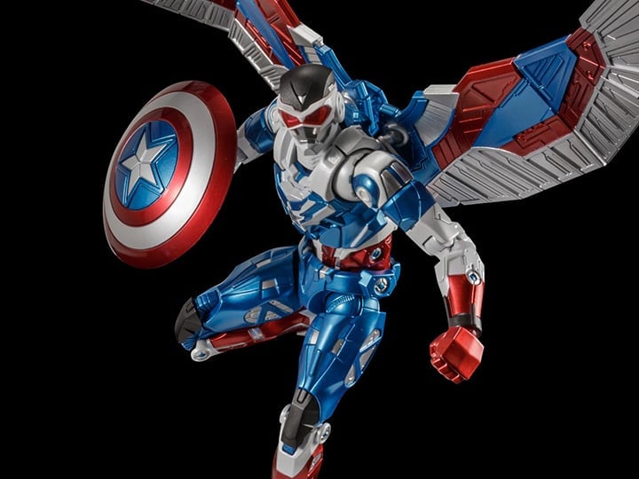 Sentinel Marvel Fighting Armor Captain America (Sam Wilson) Action Figure, 6.5-Inch - View 2